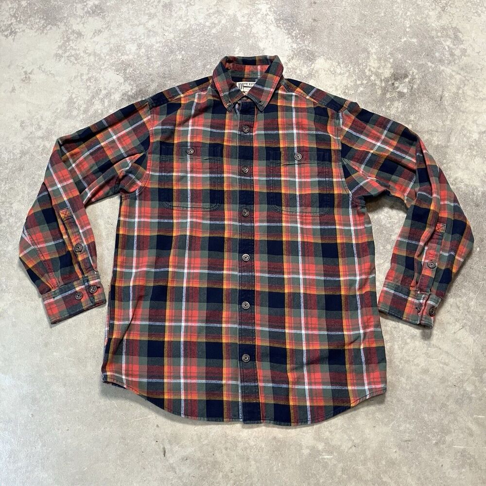 Duluth Trading co Shirt Mens Small Plaid Flannel Button Down Cotton‎ Collared